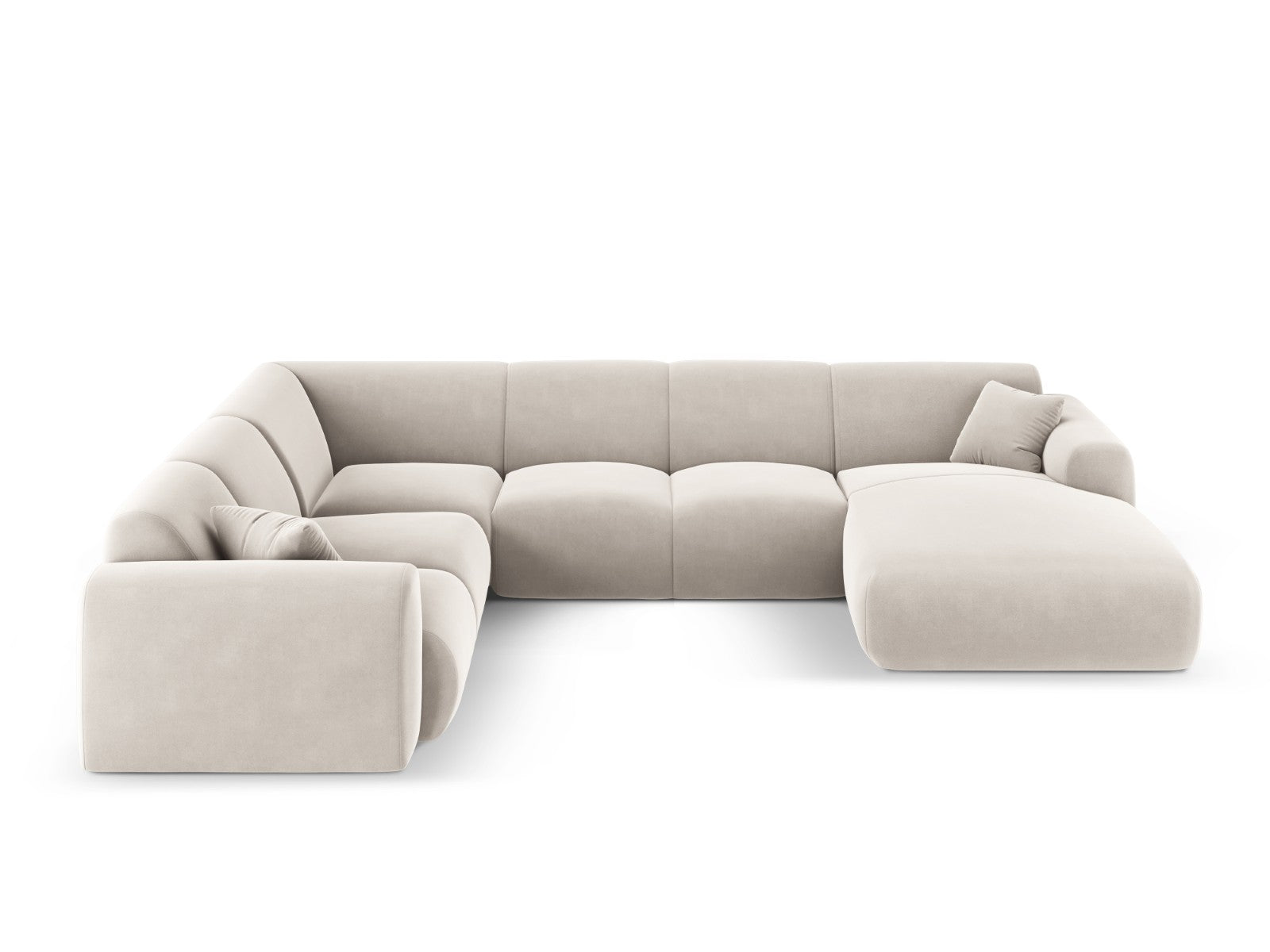 Cosmopolitan Design Panoramische hoekbank links Nolio 6-zits, flueel l