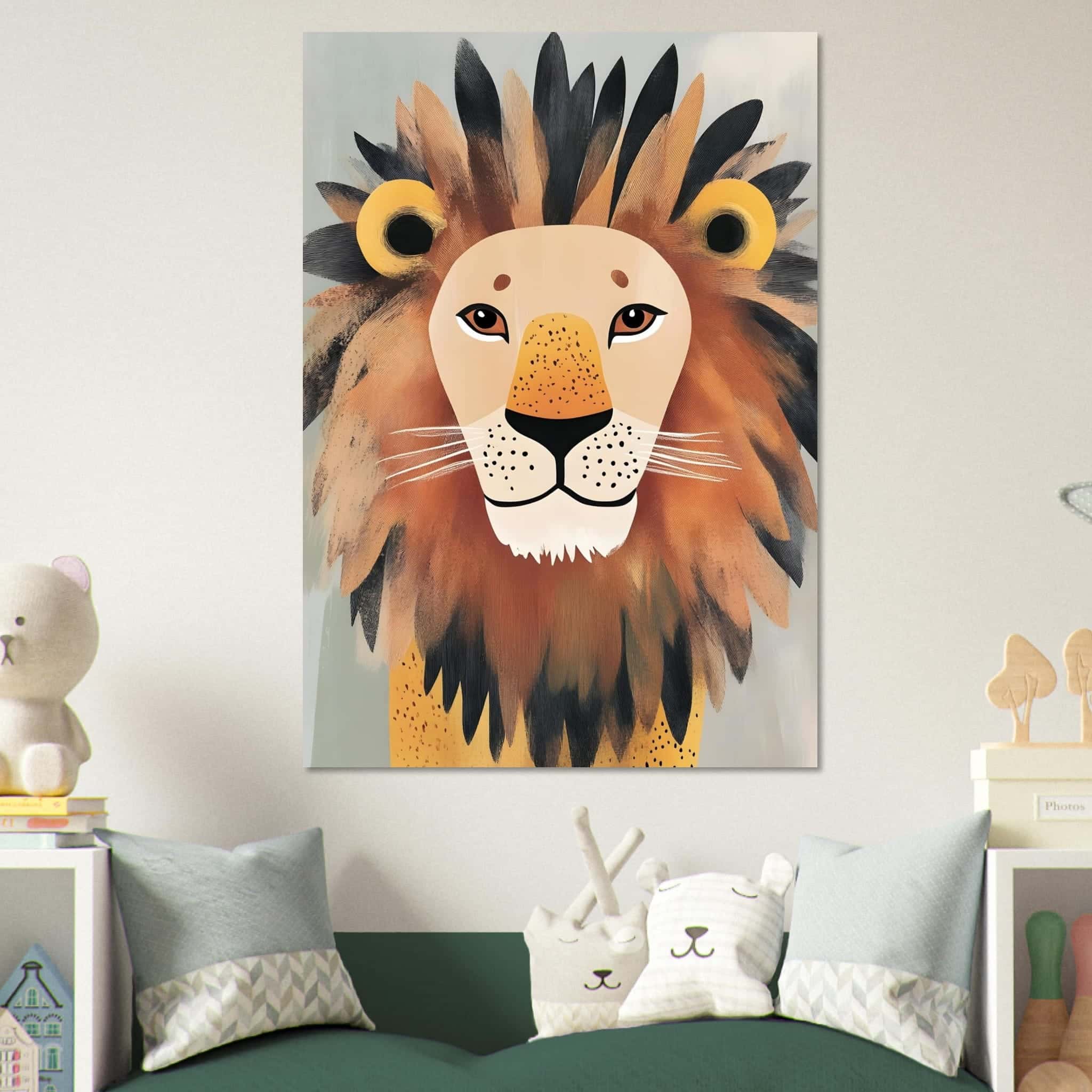Artfulprints Poster Koning van de jungle - 70x100 cm - Bruin