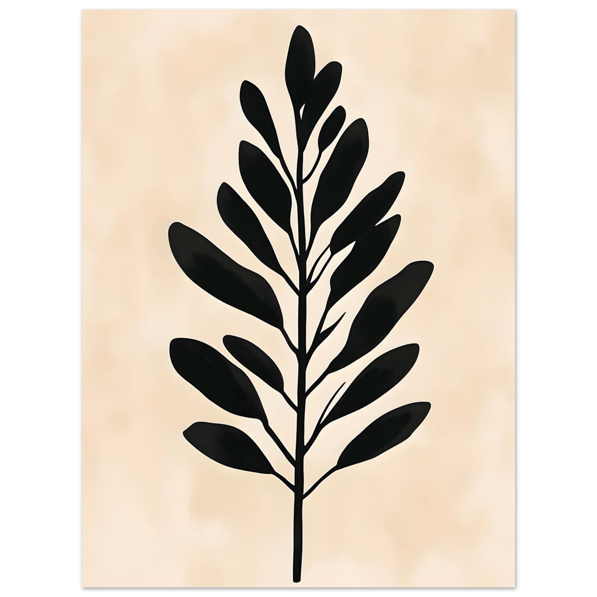 Artfulprints Poster Boho – Bold leaf - 30x40 cm - beige