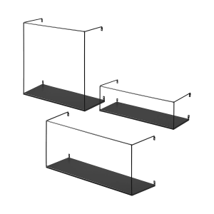 Artichok Marijn Metalen Wandplanken Zwart – Set Van 3