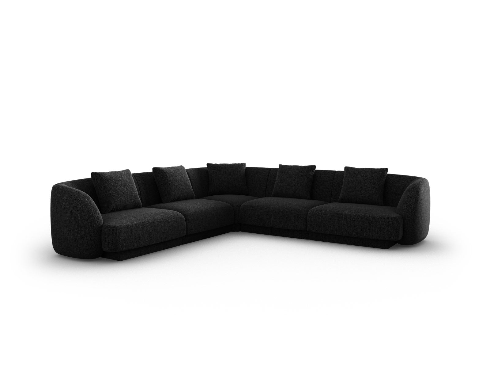 Cosmopolitan Design Symmetrische hoekbank Tulum 5-zits, chenille, zwar
