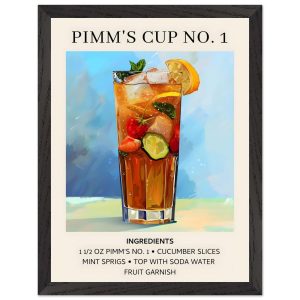 Artfulprints Poster met Lijst Pimm's Cup No. 1 cocktail – Ingrediënten Artfulprints Poster met Lijst Pimm's Cup No. 1 cocktail – Ingrediënten
