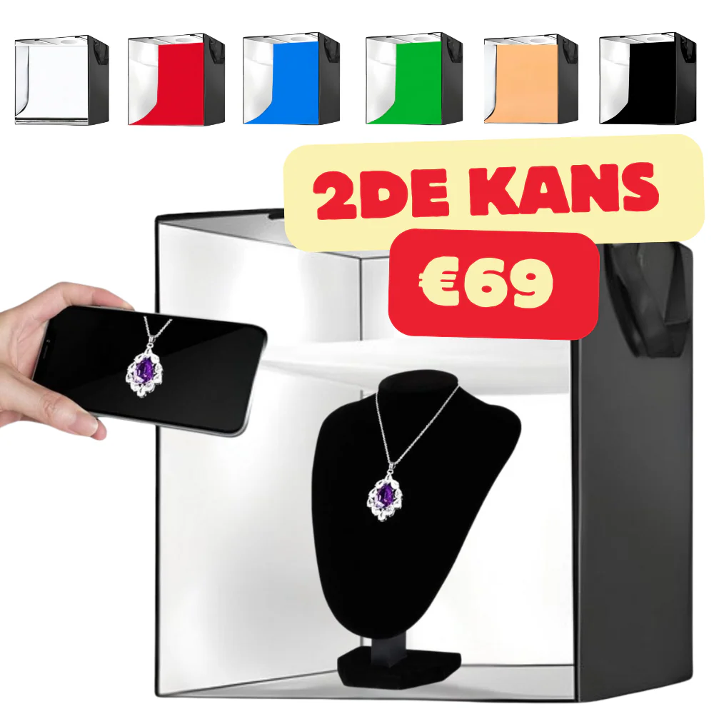 Led Fotostudio 60 cm lichtbox opvouwbaar Lightbox met 6 achtergronden