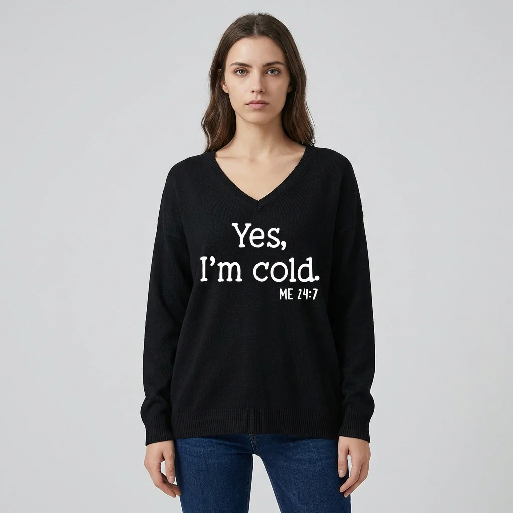 Vrouwen V-Hals Overmaat Trui